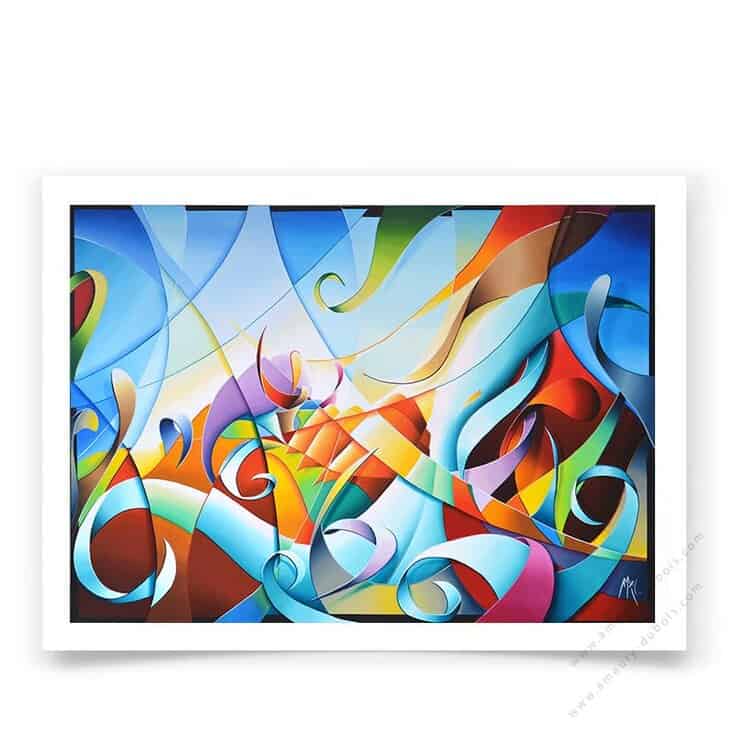 Affiche d'art Abstraite contemporaine multicolore signée | Amaury Dubois